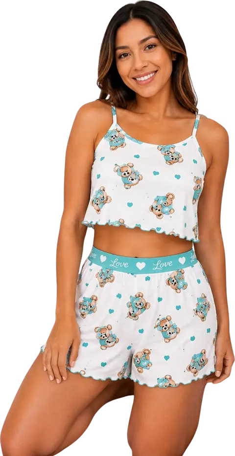 Pijama Short pretina + top liso talla S-M – Vamope Distribuidora