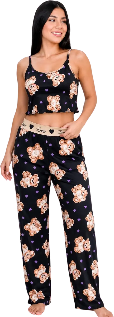 Pijama Pantalón + top pretina liso talla S-M – Vamope Distribuidora