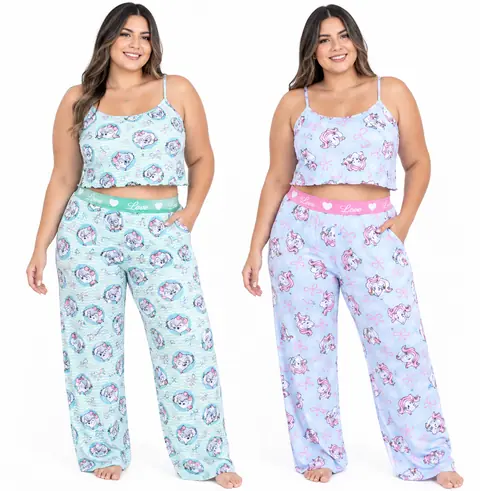 Pijama Pantalón pretina + top liso talla L-XL – Vamope Distribuidora